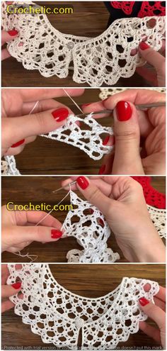 the instructions to crochet an elegant lace collar