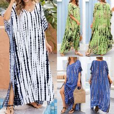 Top Rated Oversized Kaftan Kimono Beach Dress Cover UP Maxi Dress Beachwear Boho Holiday, Women's Dresses Casual Long Printed Cover-up, Green Short Sleeve Beach Dress For Summer, Long Printed Summer Beach Dress, Long Printed Beach Dress For Summer, Summer Printed Sundress For Beach, Long Printed Beach Dress For Beach Season, Printed Sundress For Summer Beach Cover-up, Green Casual Maxi Dress For Beach Season, Summer Printed Sundress As Beach Cover-up