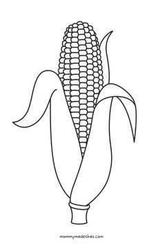 a corn on the cob coloring page