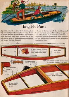 an old book with instructions on how to build a boat and the parts for it