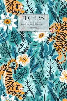 the tiger and flower pattern is featured in this book