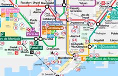 a subway map with all the stops and directions to different stations in spanish, french, and english