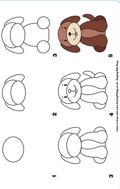 how to draw a teddy bear step by step with pictures and instructions for children's drawings