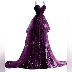 Nwot Retails $129.99 On The Amazon Online Marketplace. I Purchased But Never Ended Up Wearing It For The Occasion Necessary. Requesting $65 Dark Purple Lace Dress Long, Halloween Prom Dress, Wine Purple Prom Dress, Peom Dresses, Dark Purple Prom Dress Long, Purple Lace Dress Long, Dark Purple Ball Gown, Purple Fantasy Dress, Dark Purple Prom Dress