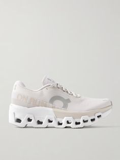 ON Cloudmonster rubber-trimmed mesh sneakers | NET-A-PORTER On Cloudmonster, Flat Dress Shoes, Dress Flats, Exclusive Dress, Mesh Sneakers, Raffia Bag, Fine Jewelry Designers, Watch Gifts, Summer Hats