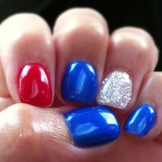 4th of July Gel Nails Labor Day Nails, Unghie Nail Art, 4th Of July Nails, Gel Nail Colors, July Nails, Fancy Nails, Holiday Nails