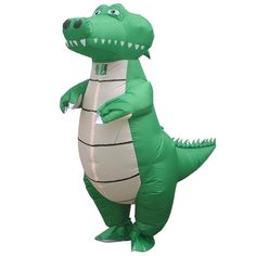 an inflatable alligator costume is shown on a white background