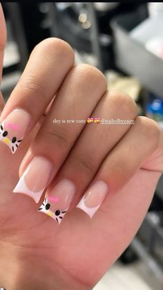 hello kitty french tip nails 🍓 French Tip Nails With Hello Kitty, How To Do Hello Kitty Nails, Short Hello Kitty French Tips, Nail Inspo French Tip With Design, Pink French Tip Hello Kitty Nails, Hello Kitty Face Nails, French Tip Duck Nails Short, White French Tip With Black Line, Hello Kitty Nails Acrylic Art Designs