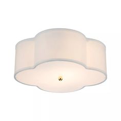 a white ceiling light with two shades on it