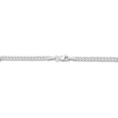 This 18-inch solid curb chain necklace is chic on its own or in a layered look. Fashioned in 14K white gold, the chain is approximately 2.6mm wide and secures with a lobster clasp. White Gold Curb Chain Bracelet, Sterling Silver Necklace With Oval Link Curb Chain, White Gold Cuban Link Necklace With Lobster Clasp, White Curb Chain Link Necklaces, White Gold Cuban Link Necklace With Curb Chain, Sterling Silver White Curb Chain Necklace, White Gold Cuban Link Curb Chain Necklace, Jared The Galleria Of Jewelry, Curb Chain Necklace