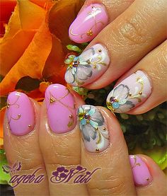 #nail #nails #nailart Royal Nails, I Love Nails, Beautiful Nail Designs, Fabulous Nails, Bling Nails, Cute Nail Designs, Floral Nails, Nail Art Inspiration