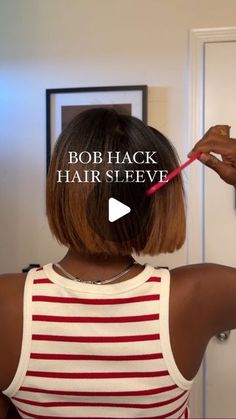 Claire Adekanye | Natural Hair on Instagram: "How I maintain my bob at night ✨💤💕  I’m officially learning how to style and keep this bob bobbing in 90+degree weather lol. How do yall maintain a silk press in the summer??  I really like this breathable sleeve. I sometimes sweat at night but this has kept my head cool! It’s not tight at all and it’s easy to put on. #bobhaircut #hairtutorial #hairhack  Products : hair wrap is created by @michelenathanssalon 💕💕" Bob African American Hair, Black Hair Silk Press Natural, Bob Hair Clips Style, Bob On Black Women Real Hair, How To Sleep With A Bob Hairstyle, Silk Press Natural Hair With Bangs, Natural Hair Down Styles, How To Silk Press, How To Wrap A Silk Press