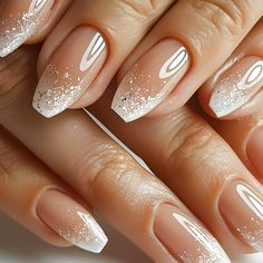 Paint a string of colorful Christmas lights across your nails on a white or nude acrylic base. Use vibrant shades for the lights and add a glitter top coat for extra sparkle. Nail Silver, Fake Nails White, Acrylic Nail Kit, Manicure Tips, Coffin Press On Nails, Nails Set, Nail Supplies, Nail Forms, Fake Nail