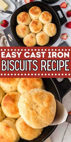 easy cast iron biscuits recipe in a skillet