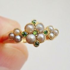 Stunning Antique Victorian 18ct Gold Pearl & Demantoid Garnet Cluster Ring c1900 | eBay Non Diamond Wedding Rings, Victorian Wedding Ring, Antique Rings Victorian, Antique Style Engagement Rings, Pearl Cluster Ring, Emerald Ring Vintage, The Bling Ring, Victorian Ring, Demantoid Garnet