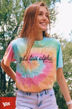 Cool Tie Dye Designs, Sorority Tshirt Designs, Tie Die Shirts, Philanthropy Shirts, Harley Shirts, Tie Dye Crafts, Tie Dye Fashion