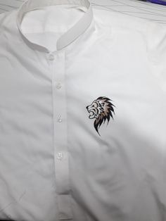 Shirt Embroidery Ideas For Men, Embroidery Shirt Men, Man Dress Design, Gents Shirts, Tiger Embroidery, Men's Hipster Style, Boys Kurta Design, Stylish Shirts Men