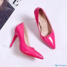 Orcajump - Fashionable Stiletto Pointed-Toe High Heels with Sexy Shallow Mouth and Solid Color Heel Styles, Super High Heels, Pu Heels, Stiletto Pumps, Cut Design, Pure Color, Chic Design, Low Cut, High Heel