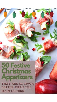 the cover of 50 festive christmas appetizers that are so much better than the main course