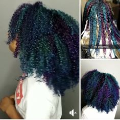 Hair Dye On 4c Hair, Turquoise Natural Hair, Colorful Afro, Blue Afro, African American Hair Color, Blue Natural Hair, Royal Blue Hair