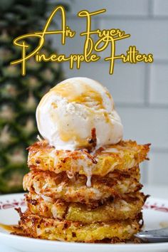 air fryer pineapple Burger King Recipes, Unusual Desserts, Air Fryer Pineapple, Maraschino Cherries Recipes, Pineapple Fritters, Fried Ice Cream Recipe, Banana Fritters