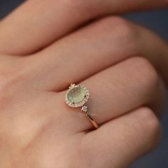 Jade Engagement Ring, Unique Gemstone Engagement Rings, قلادات متدلية, Antique Jade, Colored Gemstones, Gold Anniversary