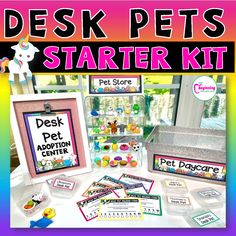 the desk pets starter kit is on display