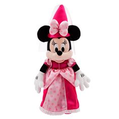 a minnie mouse stuffed animal wearing a pink dress