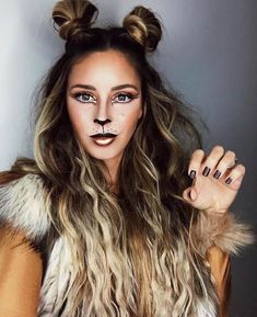 Cute Lion Makeup Halloween, Lion From Wizard Of Oz Makeup, Lion Costume Makeup, Lion Makeup Easy, Lion Inspired Makeup, Lioness Makeup Halloween, Simple Lion Makeup, Wizard Of Oz Lion Costume Women