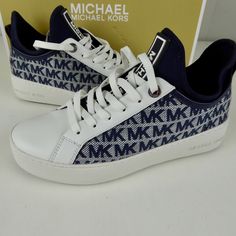 Michael Kors Sneakers Ace Lace Up Sneakers Ivory & Denim Textile Upper Lace Up Front Mk Logo Design About A 1-1.25” Platform Profile ”Scuba” Type Sockliner Design Michael Kors Branding Throughout Brand New In Box. Pricing Is Fair And Quite Firm . Please Let Us Know If You Have Any Questions. Blue Casual Sneakers With Embossed Logo, Casual Blue Sneakers With Logo Print, Michael Kors White Sole Lace-up Sneakers, Michael Kors White High-top Sneakers, Michael Kors Low-top Sneakers With Branded Heel, Michael Kors Casual Lace-up Sneakers, Casual Michael Kors Lace-up Sneakers, Spring Sneakers With Logo Print, Michael Kors Sneakers With Round Toe And White Sole