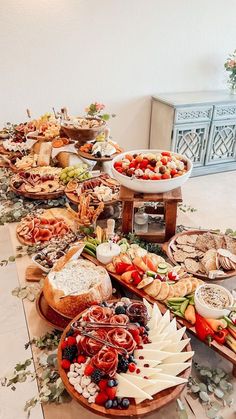 a table filled with lots of different types of food