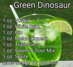 the green dinosaur cocktail recipe is ready to be eaten