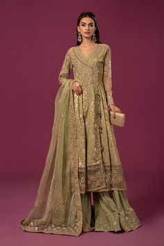 Royal Maria B Luxury Formal Angrakha Trousers Pakistani Party Dress Angrakha Frock, Jacquard Suit, Pakistani Outfits