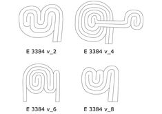 four different types of letters and numbers that are in the shape of an e - letter