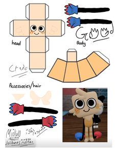 the paper doll is made to look like an animal