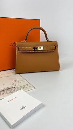 Birken Bag Hermes Mini Kelly, Mini Kelly Bag Hermes, Kelly 20 Hermes, Hermes Kelly Bag Mini, Sac Hermes Kelly, Galaxy Stuff, Hermes Wallet, Orange Box, Hermes Kelly Bag