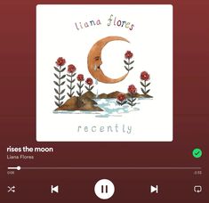 an image of a music player with the words roses the moon recently on it's screen