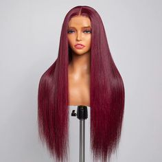 Product Name Burgundy 99J Wine Red Colored Human Hair Wigs Straight Undetectable Lace Material 100% Human Hair Density 180% Lace Type 4x4 HD Lace Parting Free Part Cap Size Small (Circumference 21.5") Regular (Circumference 22.5") Large (Circumference 23.5") Please leave a note in the cart page or send us a message if the small or large cap is needed Straps Adjustable Last For More than one year Can Be Dyed Yes Can be straightened and curled Yes Wear occasions Everyday Wear,Special Events, Cospl How To Wear A Wig, Hair Color Burgundy, Beautiful Wigs, Body Wave Hair, Brown To Blonde, Closure Wig, Long Wigs, Straight Wig, Natural Hair Color