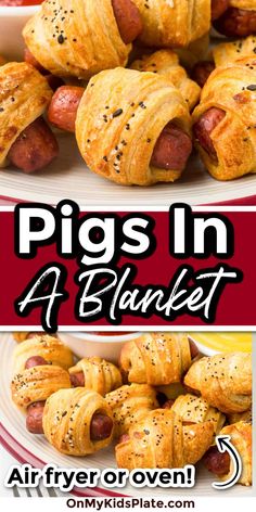 pigs in a blanket recipe with text overlay