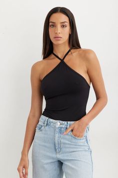 Halter Top Jet Black Basic Streetwear, Sale Clothes, Chic Blouses, Just Style, Shop Sale, Halter Tops, Crop Top Outfits, Blazer Fashion, Aesthetic Outfits