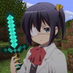 Anime Minecraft Pfp, Minecraft Pp, Minecraft Icon, Rikka And Yuuta, Anime Minecraft, Minecraft Meme, Random Pfp, Minecraft Anime, Real Anime