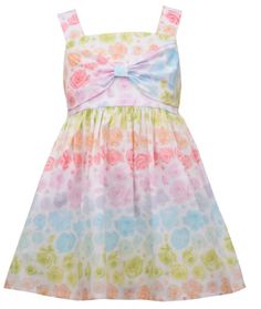 She'll love this sleeveless printed ombre floral poplin sundress with large bow front. All over ombre floral printed poplin fabrication Large bow detail on front bodice Waistline body with dirndl skirt Cotton, Polyester Machine Washable Color: Multi Size: 2T and 3T Toddler Girls Dirndl Skirt, Bonnie Jean, Baby Wedding, Large Bow, Review Dresses, Mens Big And Tall, Toddler Girls, Kids Dress, Boy's Clothing