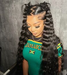 Unique Frontal Hairstyles, Loose Deep Wave Wig, Lace Wigs Styles, Deep Wave Wig, Black Hairstyle, Lola Bunny, Lace Fronts