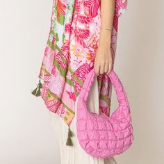 Casual Quilted Puffer Simple Fashion Shoulder Bag Tote Handbag Purse Size : 8.6" X 11.8" X 3.2" 1 Inside Zipper Pocket Zipper Closure Pink Fashion Statement Accessory Bag P 320124 B Spring Shopping Pouch Shoulder Bag, Trendy Handheld Hobo Bag For Spring, Spring Travel Quilted Bag, Square Shoulder Bag For Spring Shopping, Spring Quilted Rectangular Shoulder Bag, Spring Square Hobo Bag With Large Capacity, Summer Shopping Shoulder Baguette Bag, Spring Large Capacity Square Hobo Bag, Quilted Rectangular Bag For Spring