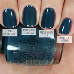 Opi Cia Color Is Awesome, Sally Nails, Manicure Natural, Teal Nails, Diy Kosmetik, Opi Nail Polish, Dark Nails, Fall Nail Colors