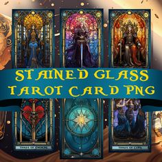 stained glass tarot card png