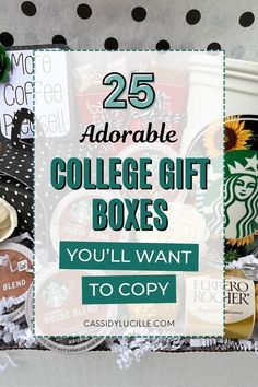 coffee mugs with the words 25 adorable college gift boxes you'll want to copy