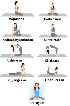 yoga poses for beginners to do in the morning and night, with their names