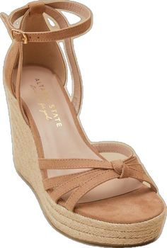 Beige Woven Straw Wedge Sandals, Bohemian Beige Wedge Sandals For Summer, Chic Open Toe Espadrilles For Day Out, Bohemian Wedge Sandals For Vacation, Trendy Beige Adjustable Wedge Sandals, Trendy Adjustable Wedge Sandals For Beach, Trendy Adjustable Beige Wedge Sandals, Chic Natural Platform Espadrilles, Casual Beige Braided Sandals