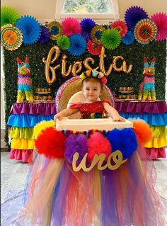 Fiesta First Birthday High Chair Tutu, 1st Birthday Highchair, First Fiesta, Girl, Mexican, Cactus Party, UNO, Cinco de Mayo, Taco Party by AvaryMaeInspirations on Etsy Girl Mexican, First Birthday High Chair, High Chair Tutu, First Fiesta, Mexican Cactus, Birthday High Chair